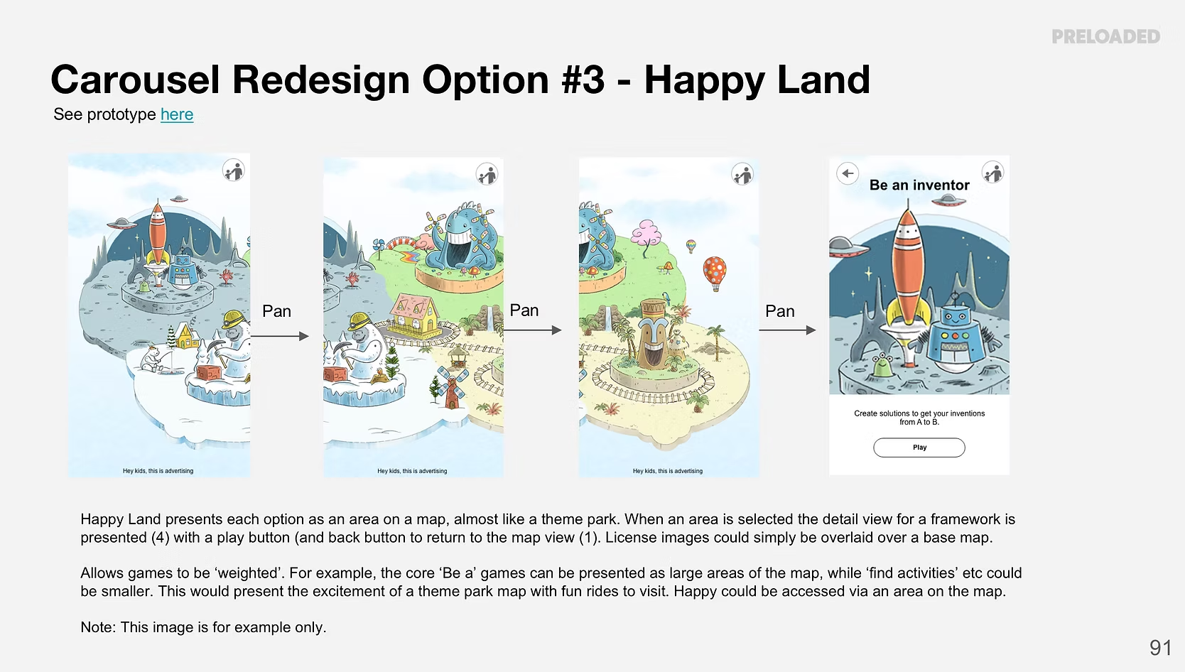 Happy Meal App game selection concepts